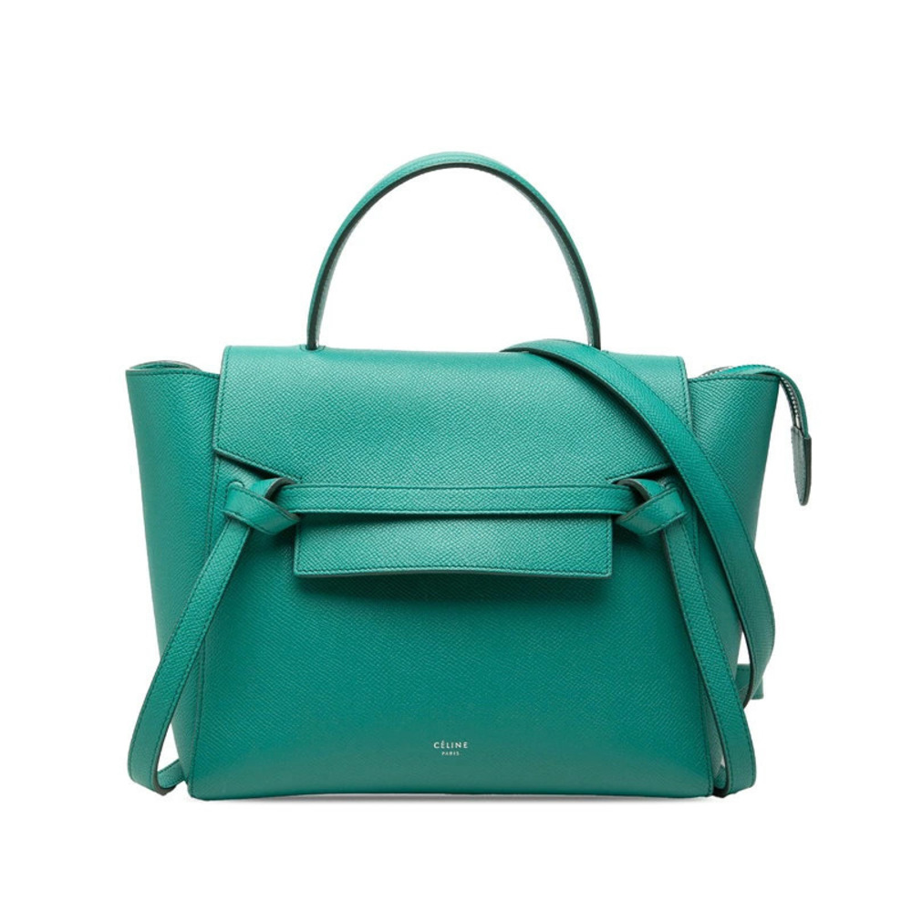 Celine Belt Bag Handbag Shoulder Green Leather